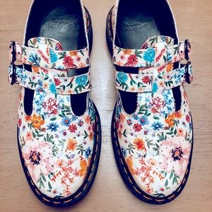 Floral Doc Martens 8065 Double Strap Mary Janes